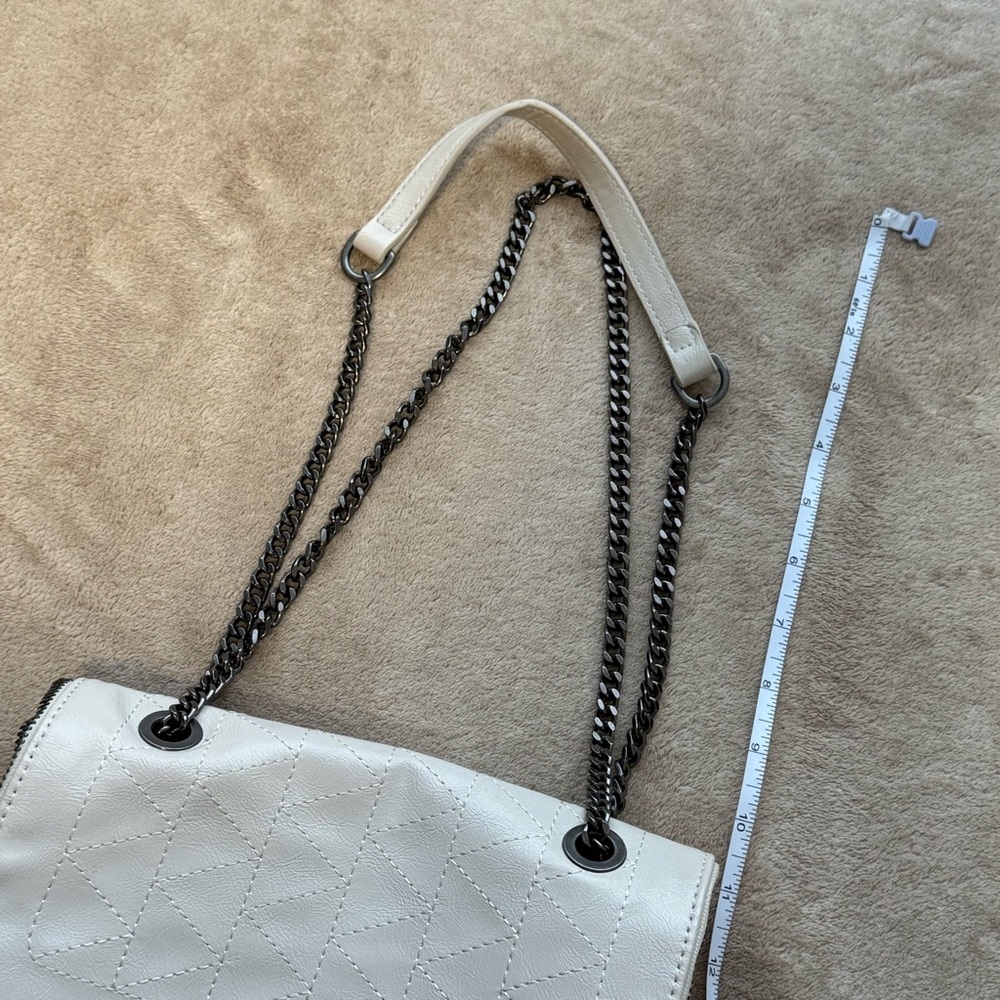 ZARA Cream Quilted Chain-Handle Shoulder Bag - Picture 5 of 12